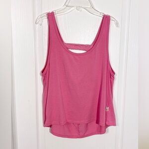 NWT T2Love Embroidered Strap Draped Back Hi Lo Tank Top USA MADE Pink Girl’s 14